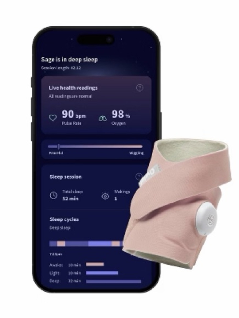 Owlet Smart Sock Rose Gen 2